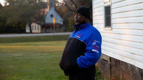 Larry Webb, seen last month at his Powelton home, decided to begin challenging White voters at the BOER meetings.