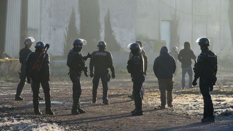French gendarmes break up the rave in Lieuron on January 2.