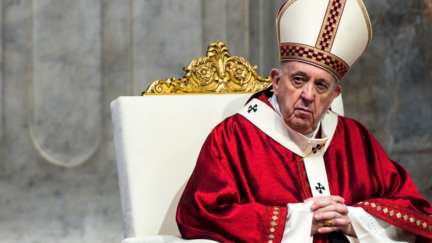 Pope Francis celebrates a Holy Mass for the imposition of the Pallium upon the new Metropolitan Archbishops, during the Solemnity of Saints Peter and Paul apostles, in St. Peter's Basilica at the Vatican, on June 29, 2020.