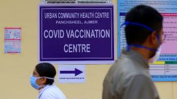 A Health official takes part in dry run or a mock drill for Covid-19 coronavirus vaccine at a Urban Community Health Centre in Ajmer, Rajasthan, India on 02 January 2021. (Photo by Himanshu Sharma/NurPhoto via Getty Images)