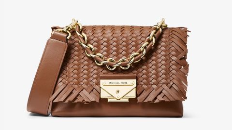 Michael Kors Cece Extra-Small Woven Leather Crossbody Bag