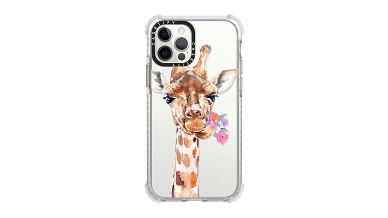 smile Casetify Giraffe with Flowers Phone Case