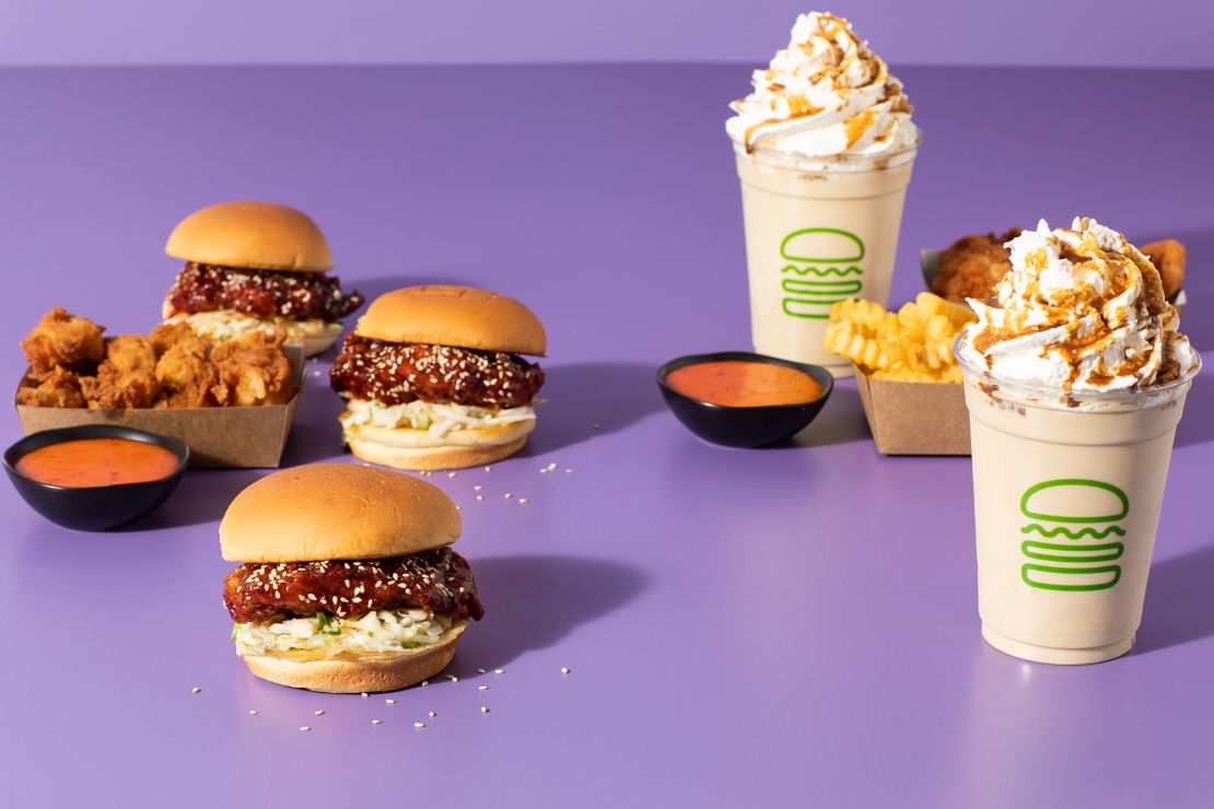 Shake Shack's new Korean-style Fried Chick'n sandwich and Black Sugar Vanilla Shake became available for purchase on January 5, 2021 for a limited time.