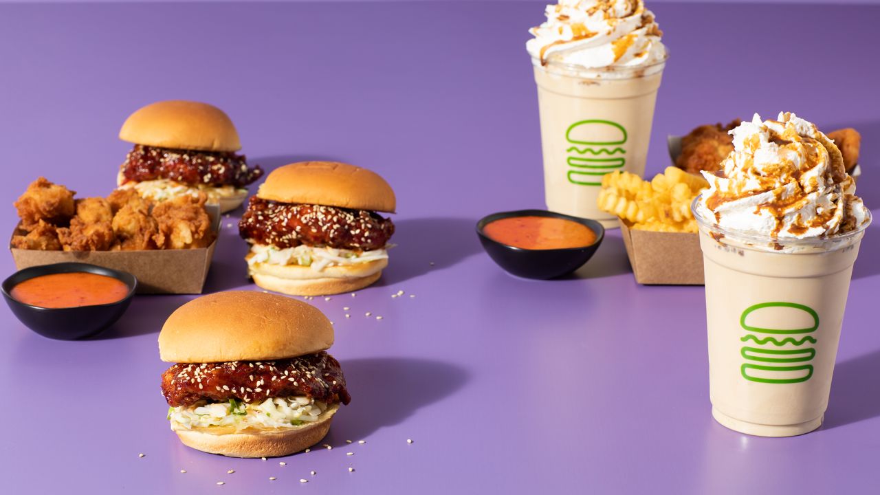 Shake Shack's new Korean-style Fried Chick'n sandwich and Black Sugar Vanilla Shake became available for purchase on January 5, 2021 for a limited time.