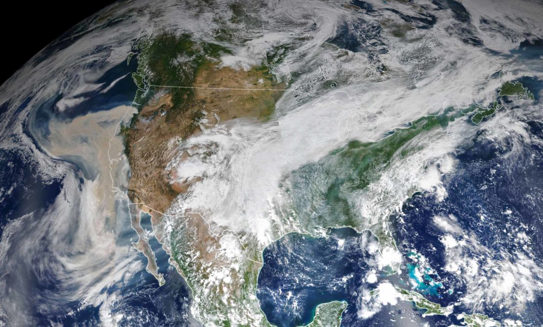 This image shows North America on September 9, 2020, as a thick blanket of smoke covered the West Coast.