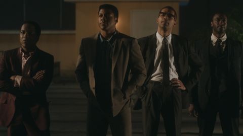  "One Night in Miami" features (left to right) Leslie Odom Jr., Eli Goree, Kingsley Ben-Adir and Aldis Hodge. 