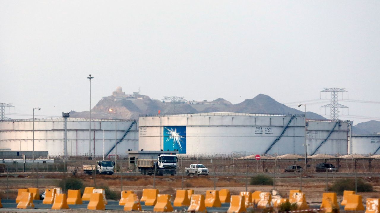 Storage tanks at a Saudi Aramco oil facility shown in September, 2019.