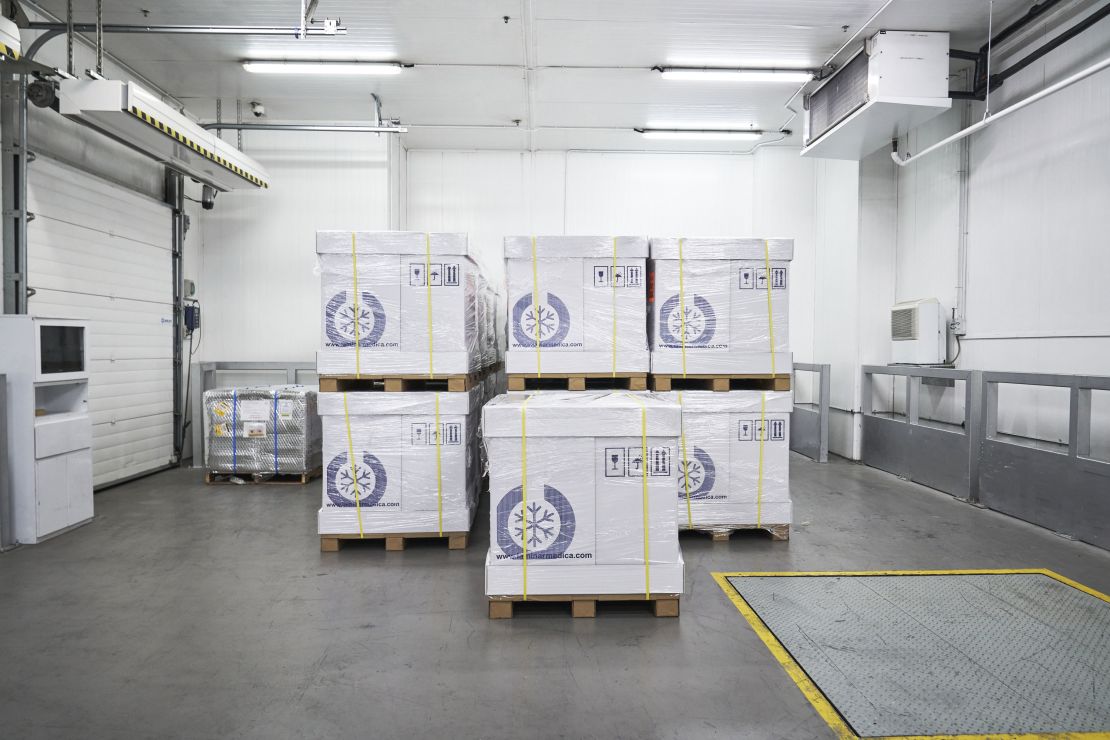 A coolroom at Singapore's Changi Airport, preparing for the arrival of its first shipment of Pfizer-BioNTech vaccines, on December 16, 2020.