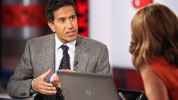 Dr. Sanjay Gupta speaks while on the air at CNN's Atlanta studios.