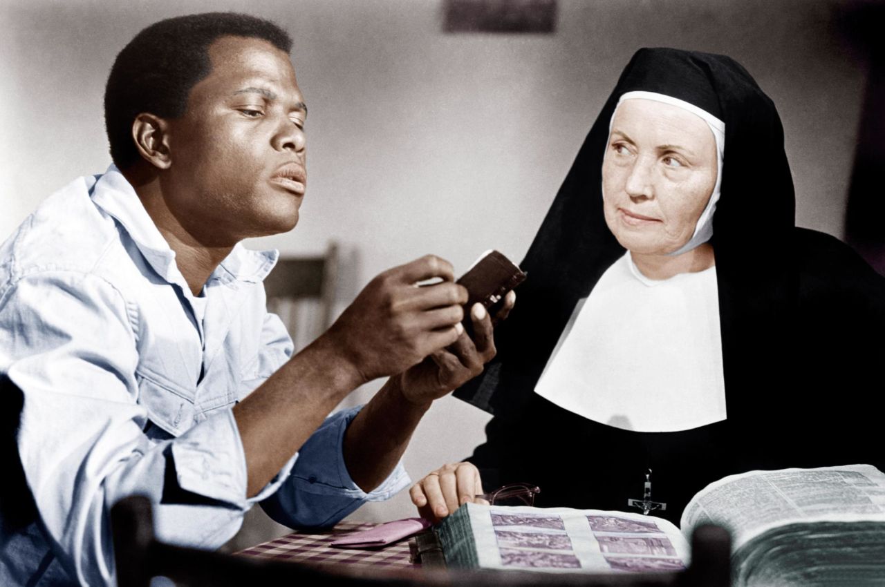 Poitier appears with Lilia Skala in the 1963 film "Lilies of the Field."
