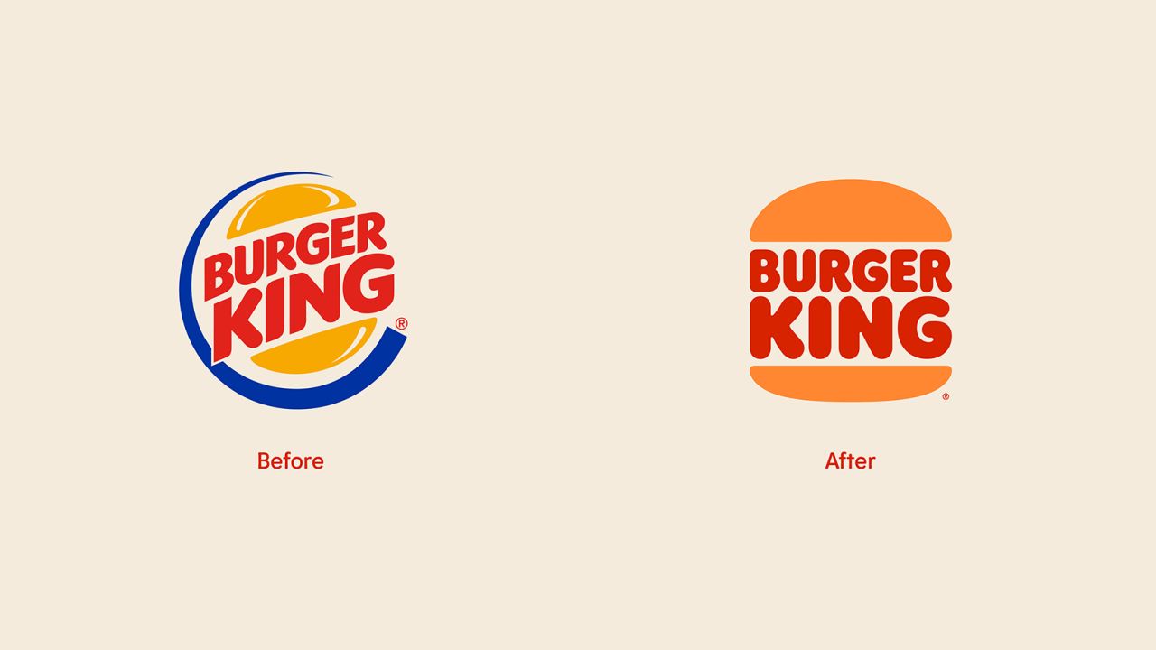 Burger King's old and new logo.