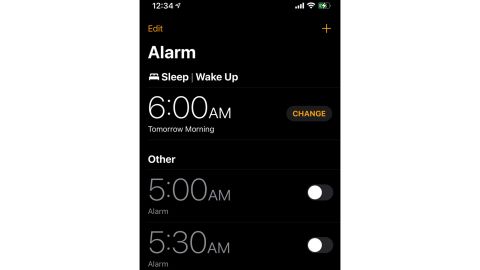 iphone bedtime reminder clock