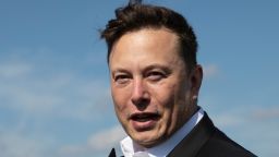 Tesla head Elon Musk arrives to have a look at the construction site of the new Tesla Gigafactory near Berlin on September 03, 2020 near Gruenheide, Germany. 