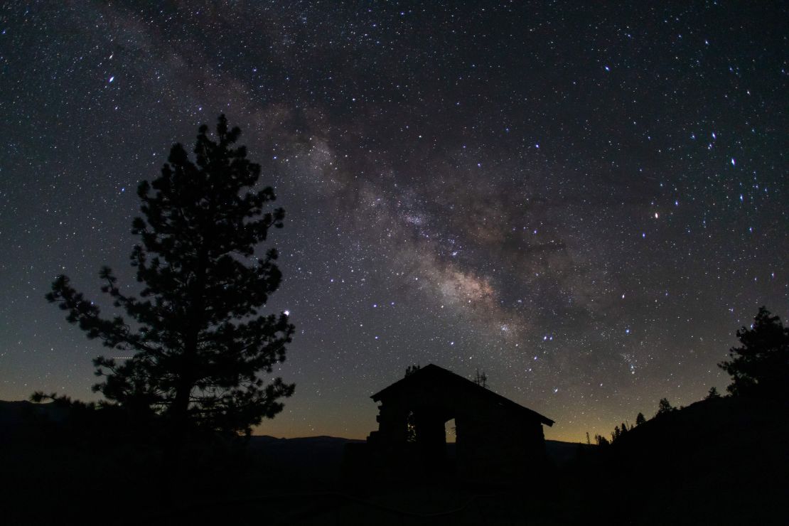 The Milky Way is seen from the Glacier Point Trailside in Yosemite National Park, California.