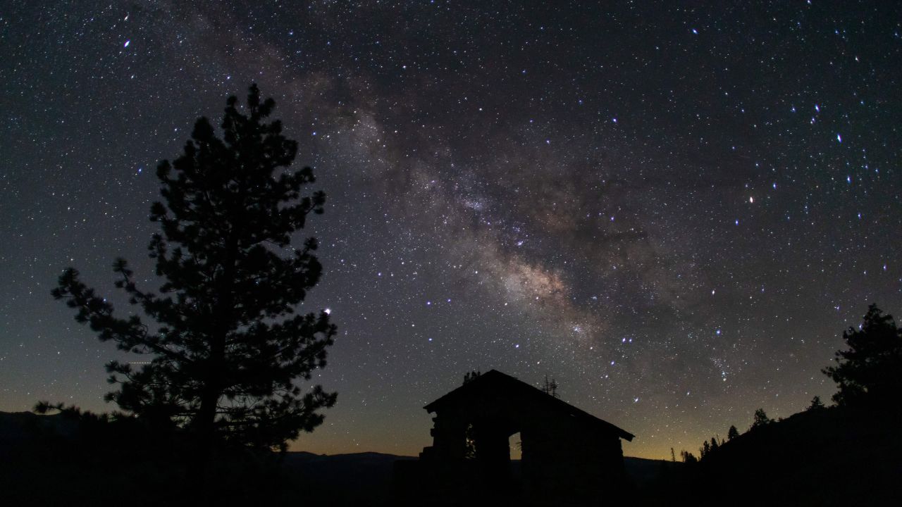 The Milky Way is seen from the Glacier Point Trailside in Yosemite National Park, California.