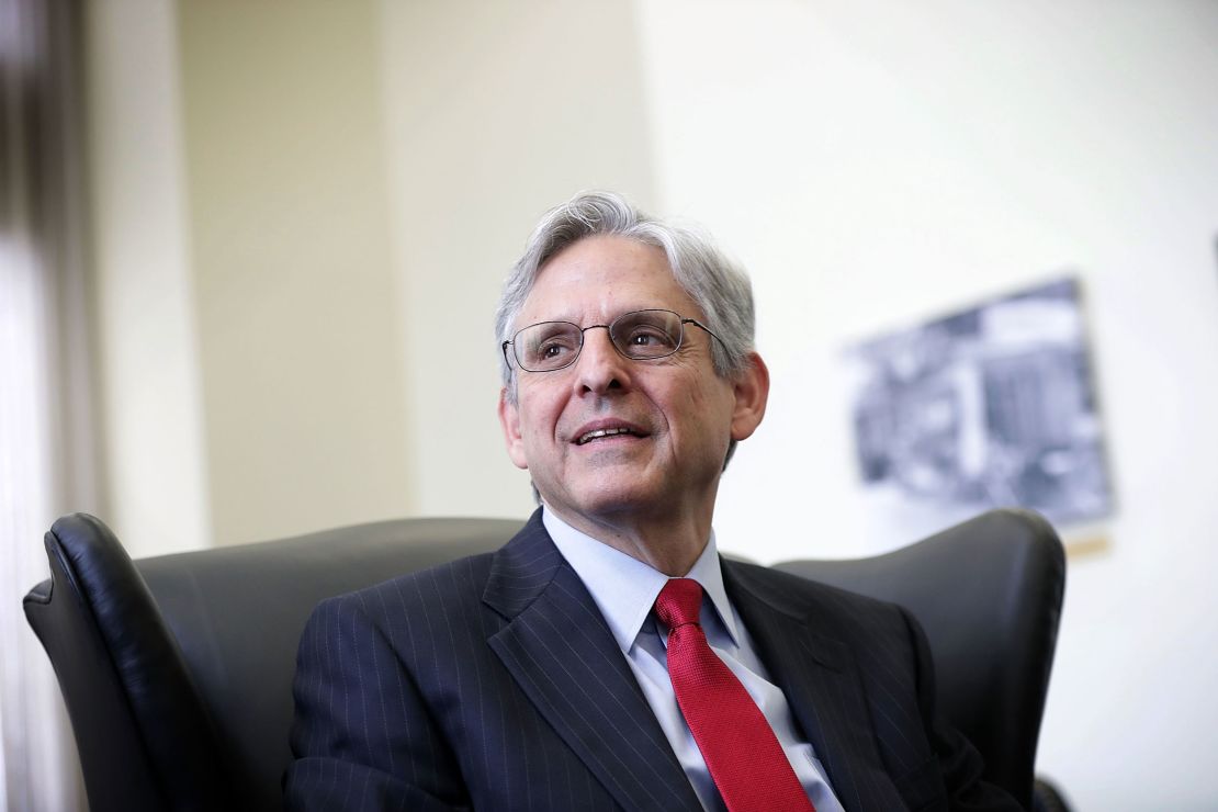 WASHINGTON, DC - MAY 10:  Supreme Court nominee Merrick Garland, chief judge of the D.C. Circuit Court, during a meeting with U.S. Sen. Brian Schatz (D-HI) May 10, 2016 on Capitol Hill in Washington, DC. Garland continued to place visits to Senate members after he was nominated by President Barack Obama to succeed the late Justice Antonin Scalia.  (Photo by Alex Wong/Getty Images)