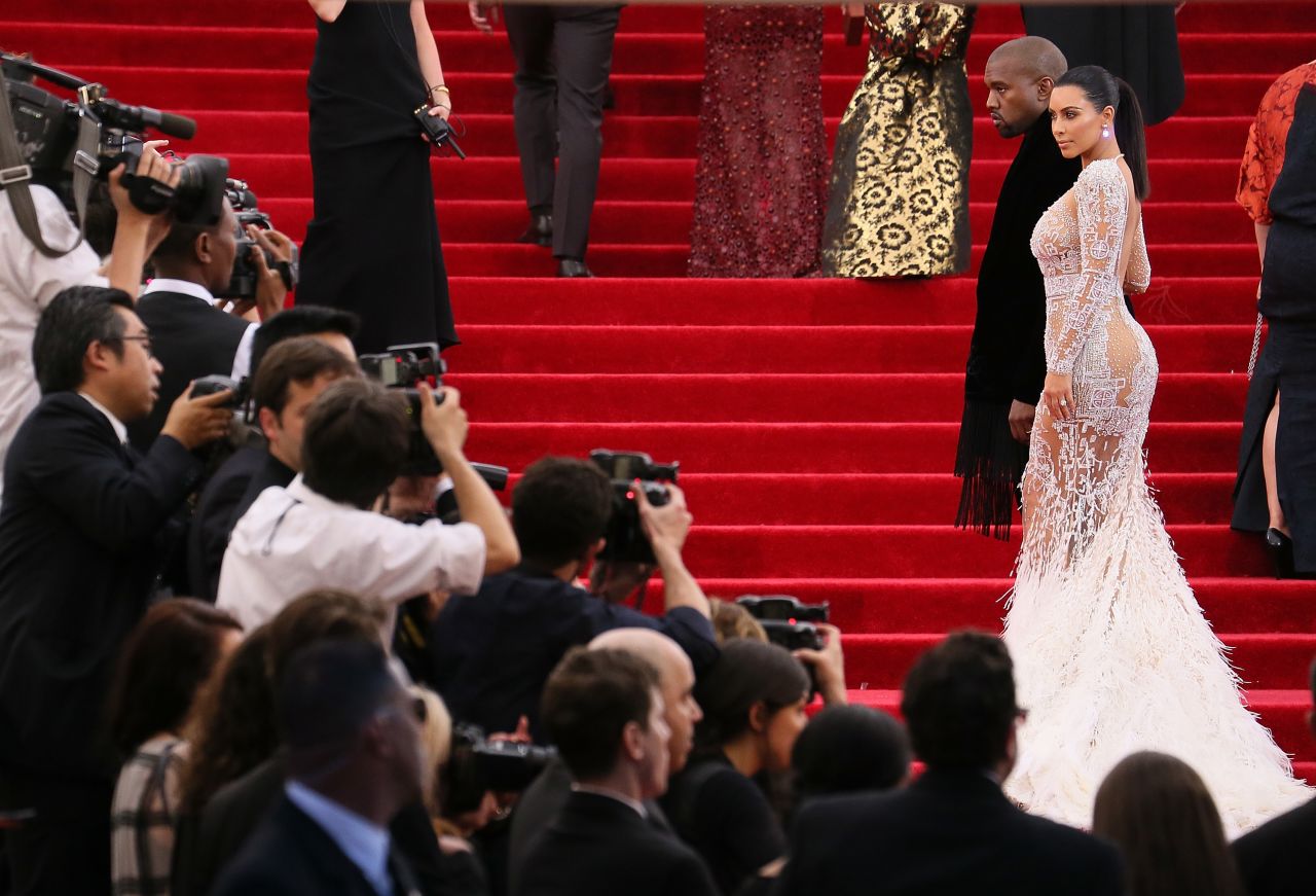 Kim and Kanye attend the Met Gala in New York in May 2015.