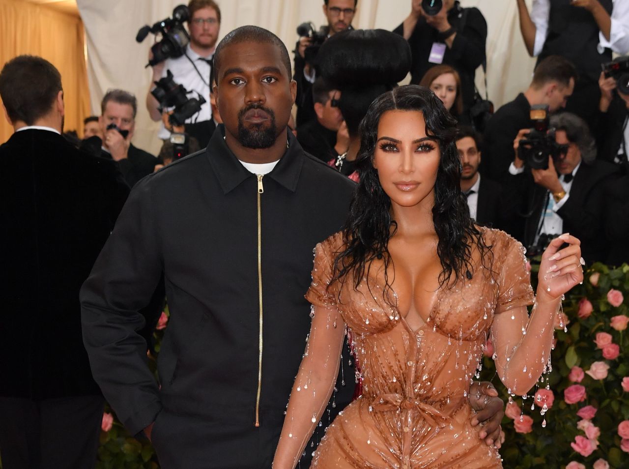 Kim and Kanye arrive for the Met Gala in New York in May 2019.