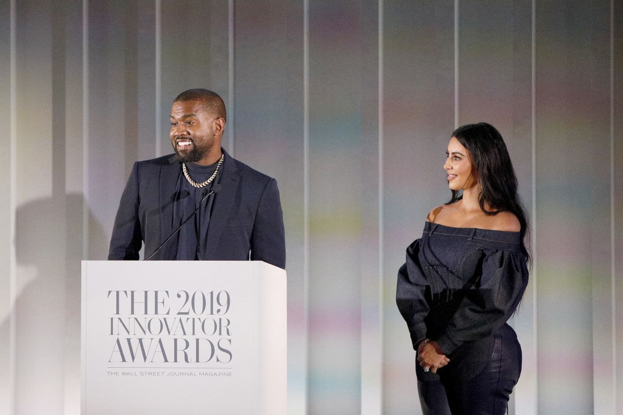 Kanye speaks at the Innovator Awards in New York in November 2019.