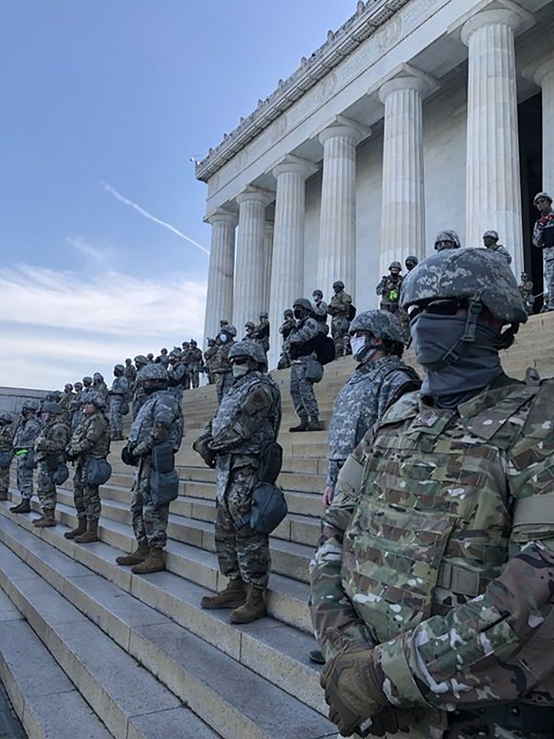 National Guard troops were deployed to the Lincoln Memorial on June 2, 2020, during protests held in Washington, DC, over the death of George Floyd.
