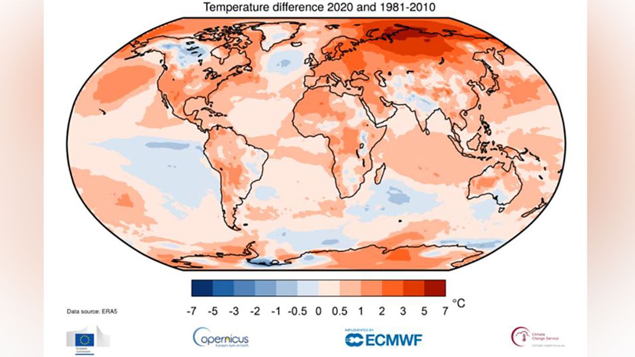 New data from the Copernicus Climate Change Service shows that 2020 tied 2016 as the hottest year on record.