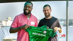 Co-Creation Hub founder Bosun Tijani with Twitter CEO Jack Dorsey during Dorsey's visit to Lagos, Nigeria in 2019.