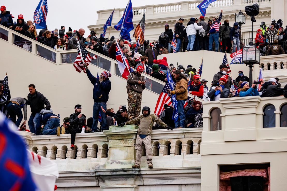 Pro-Trump supporters storm the US Capitol following a rally with President Donald Trump on January 6.