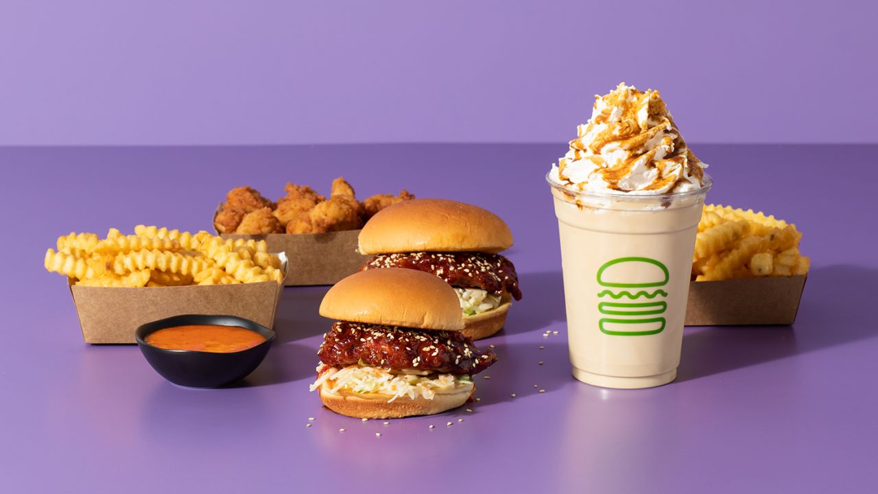The new sandwiches, featured in the middle.