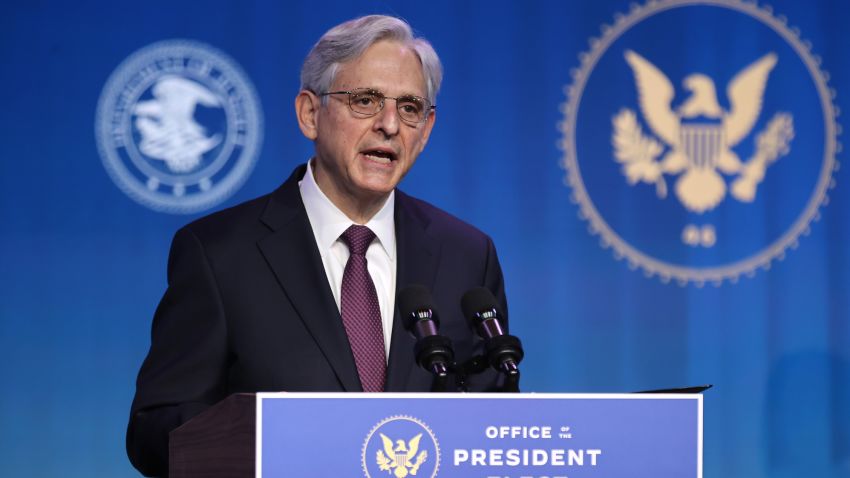 WILMINGTON, DELAWARE - JANUARY 07: Federal Judge Merrick Garland delivers remarks after being nominated to be U.S. attorney general by President-elect Joe Biden at The Queen theater January 07, 2021 in Wilmington, Delaware. Garland, who serves as a judge of the U.S. Court of Appeals for the District of Columbia Circuit, was nominated to the Supreme Court by President Barack Obama in 2016 but Senate Republicans refused him a hearing or confirmation vote. (Photo by Chip Somodevilla/Getty Images) 