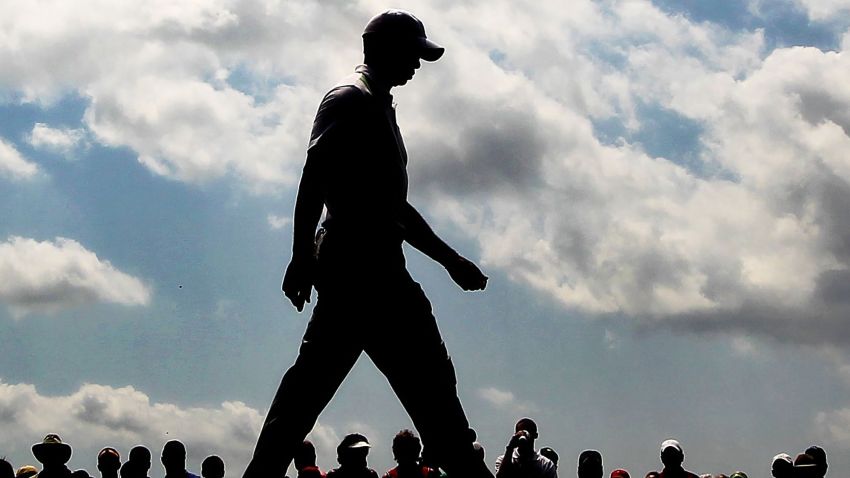 AUGUSTA, GA - APRIL 08:  Tiger Woods walks off the first tee during the second round of the 2011 Masters Tournament at Augusta National Golf Club on April 8, 2011 in Augusta, Georgia.  (Photo by Jamie Squire/Getty Images)
