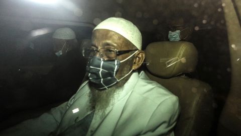 Abu Bakar Bashir, 82, leaves the Gunung Sindur prison in Bogor, on the outskirts of Jakarta, on January 8. 