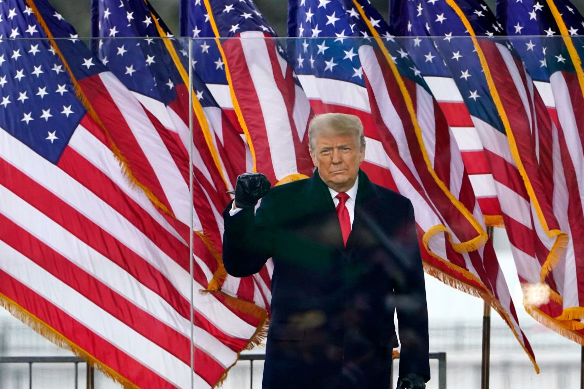 US President Donald Trump arrives at a rally to speak to his supporters in Washington, DC, on Wednesday, January 6. His speech included calls for his vice president to step outside his constitutional bounds and overturn the results of the election. "Hope Mike is going to do the right thing," Trump said at the rally. "If Mike Pence does the right thing, we win the election." Some of his supporters stormed the US Capitol a short time later.
