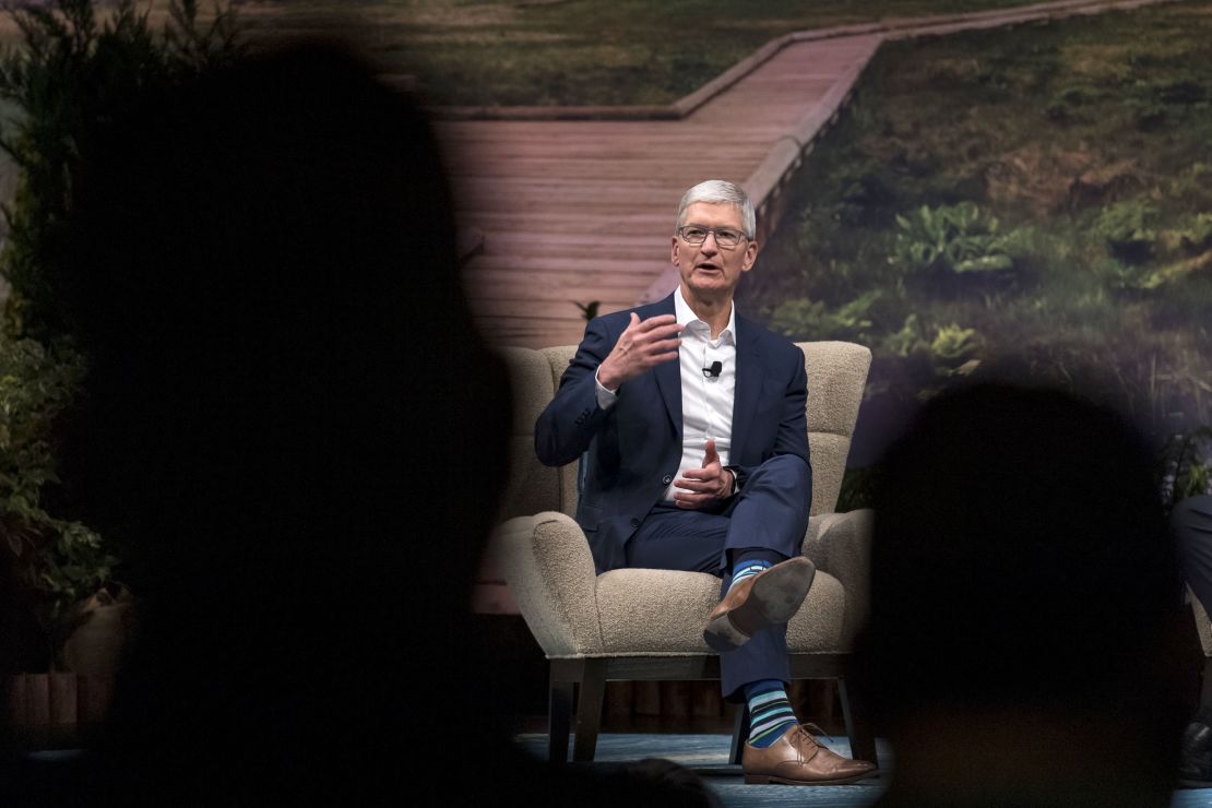 Apple CEO Tim Cook speaks during a conference in San Francisco in 2019.