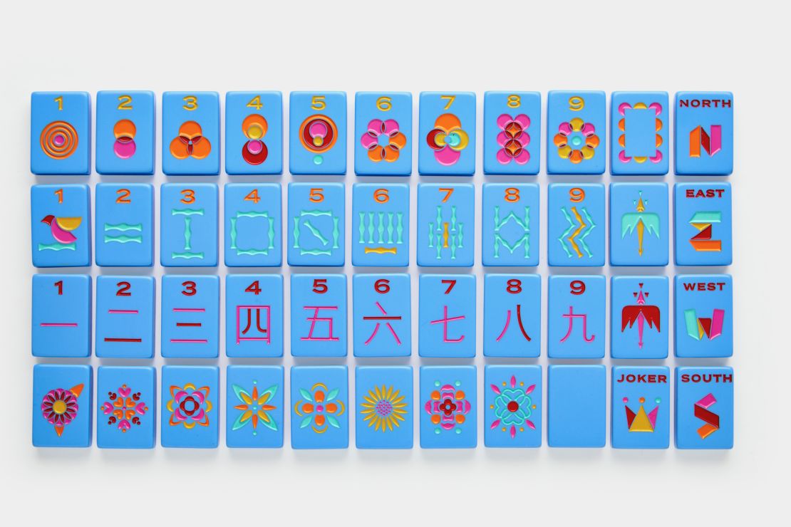 The "Minimal Line" mahjong tile set designed and sold by Dallas-based company The Mahjong Line.