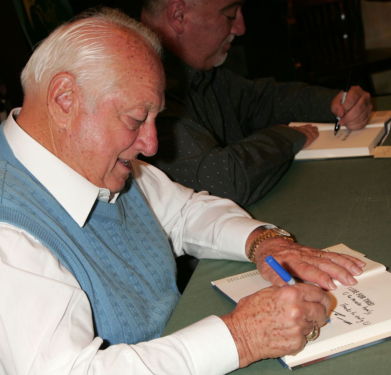 Lasorda, pictured here in November 2007, signs his book "I Live For This!: Baseball's Last True Believer" at a Barnes & Noble in Los Angeles.
