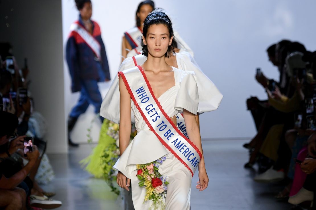 Models walk the Prabal Gurung runway during New York Fashion Week on September 8, 2019.