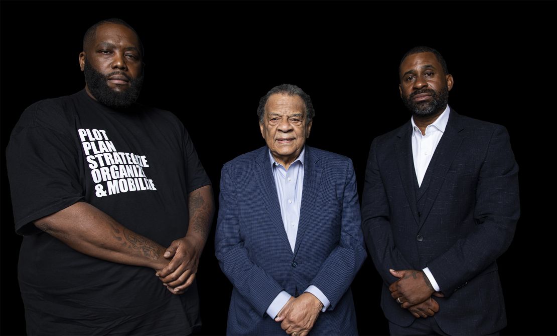 Greenwood founders Michael "Killer Mike" Render, Ambassador Andrew J. Young and Ryan Glover.