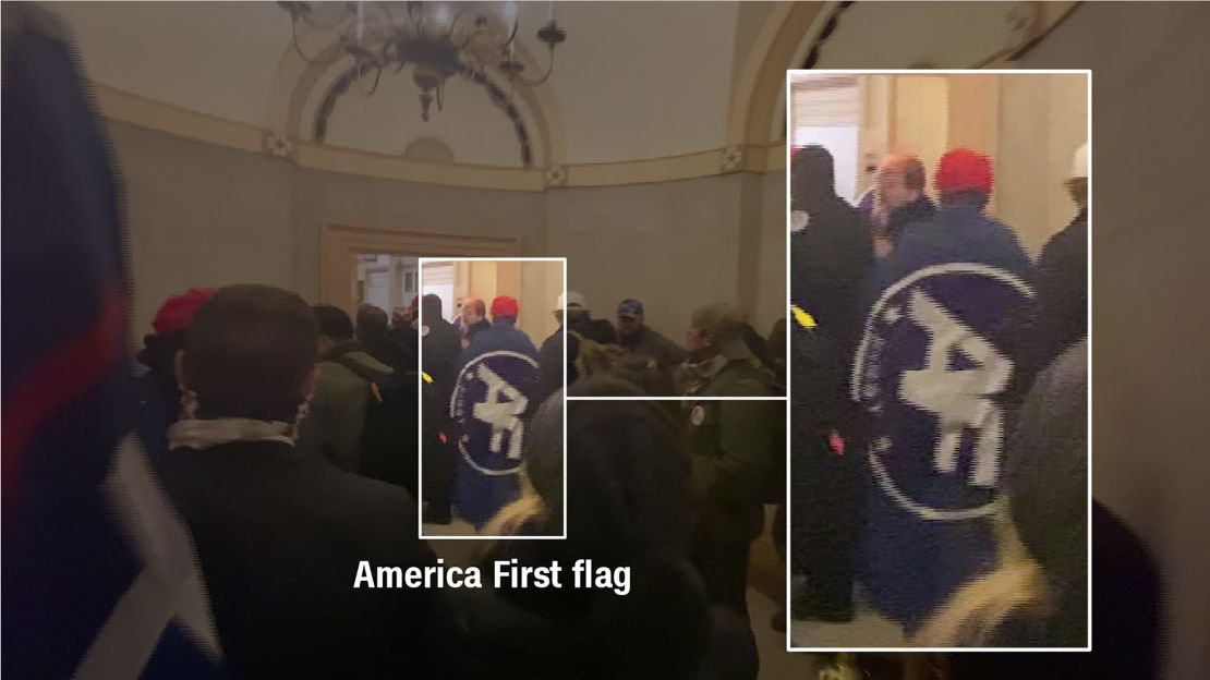 Why is the red and black flag, seen at rallies in support of