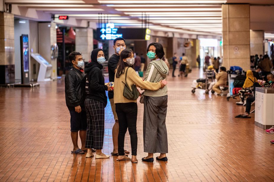 Passengers' family members visit the crisis center at Soekarno-Hatta International Airport.