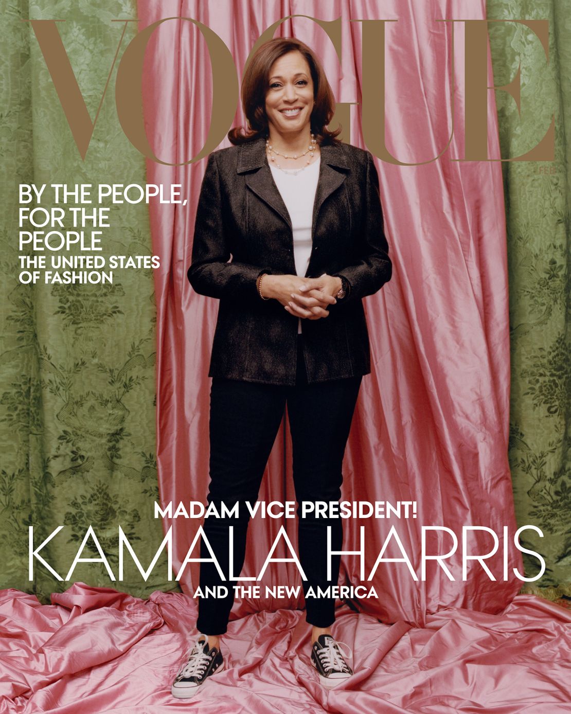 Vogue said that the apple green and salmon pink background on the current print cover had been inspired by the colors of Howard University's Alpha Kappa Alpha, the "first historically African American sorority." 