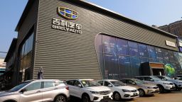 Geely Auto's sales store at Yichang city, Hubei province, China, on December 27, 2020.