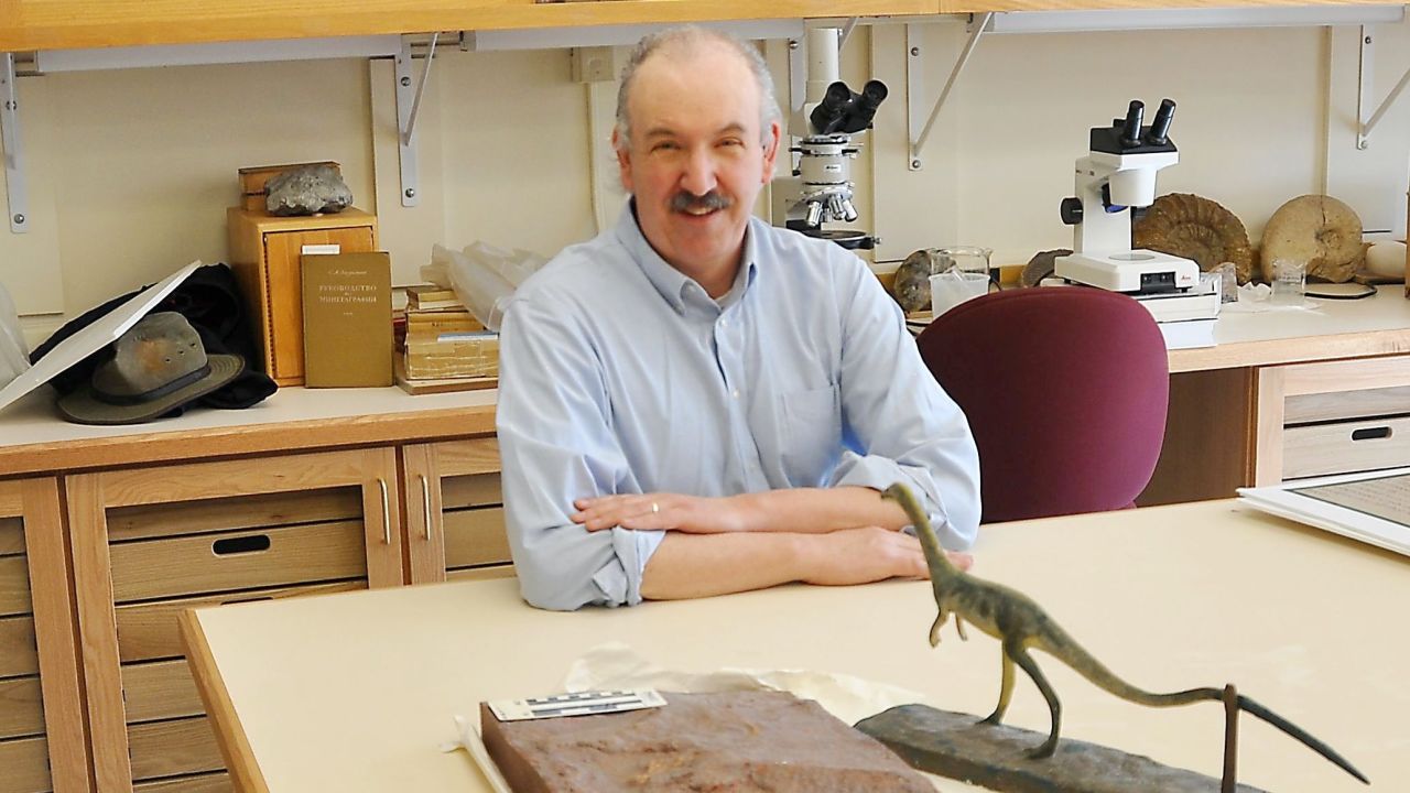 Paleontologist Mark McMenamin is one of the scientists lending his expertise to the project of naming a state dinosaur for Massachusetts.