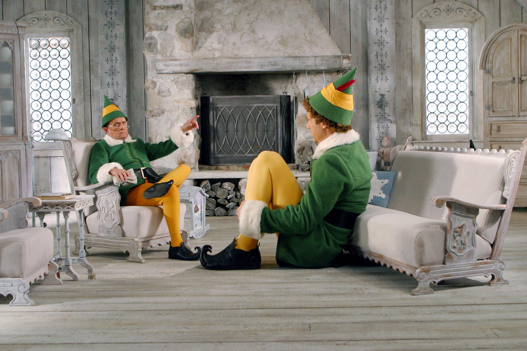 Newhart appears with Will Ferrell in a scene of the 2003 comedy film 'Elf.'