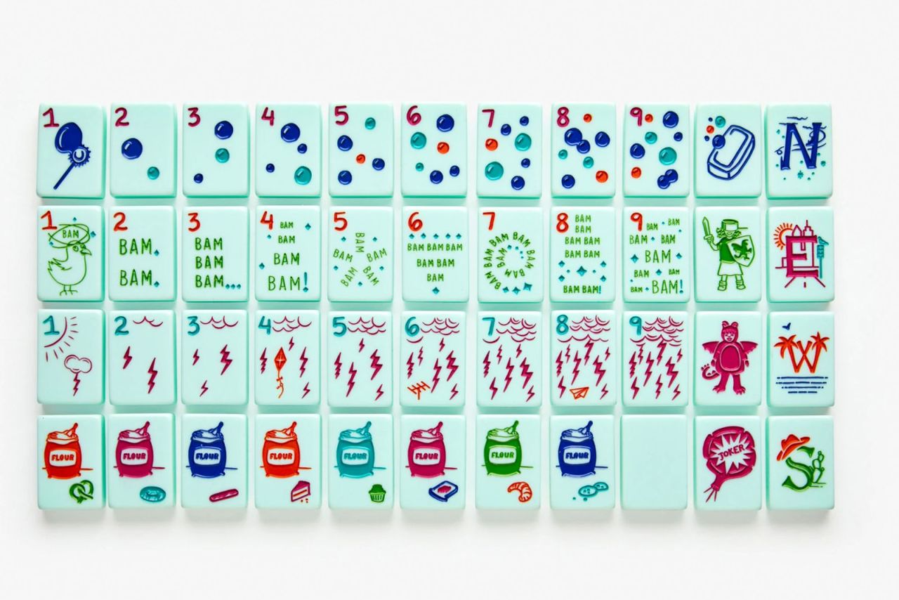The full "Cheeky Line" mahjong set.