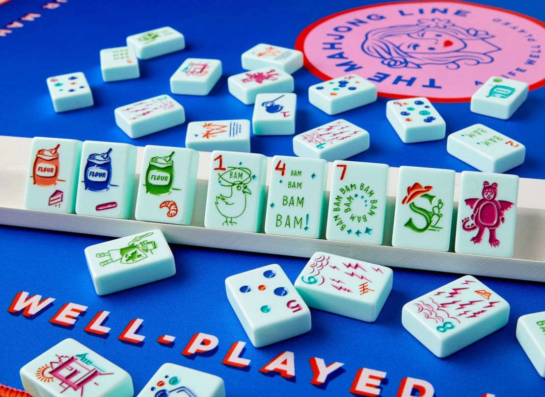 The "Cheeky Line" mahjong set, by The Mahjong Line.