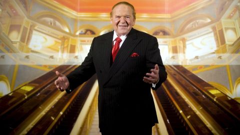 Sheldon Adelson gestures during an 2007 interview at The Venetian Macao hotel and casino.