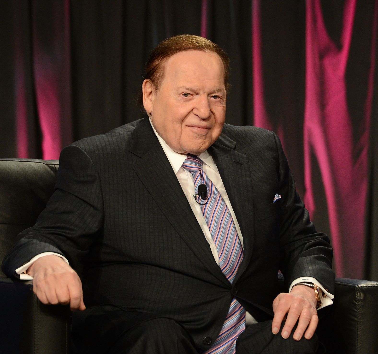 Adelson speaks at a Global Gaming Expo in Las Vegas in 2014.