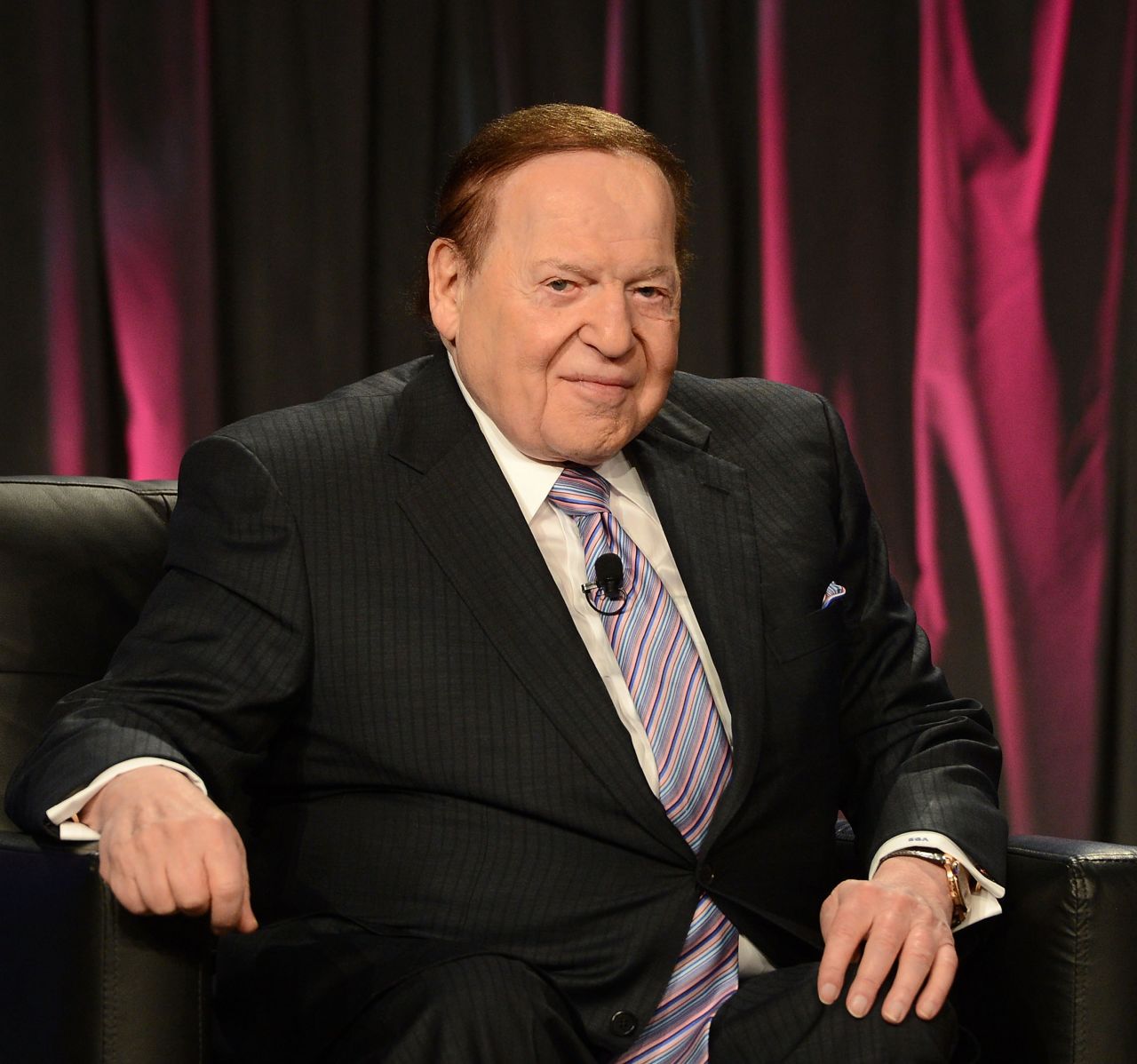 Adelson speaks at a Global Gaming Expo in Las Vegas in 2014.