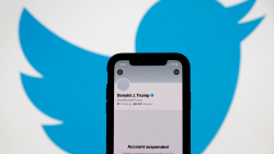 SAN ANSELMO, CALIFORNIA - JANUARY 08: The suspended Twitter account of U.S. President Donald Trump appears on an iPhone screen on January 08, 2021 in San Anselmo, California. Citing the risk of further incitement of violence following an attempted insurrection on Wednesday, Twitter permanently suspended President Donald Trump's account. (Photo Illustration by Justin Sullivan/Getty Images)