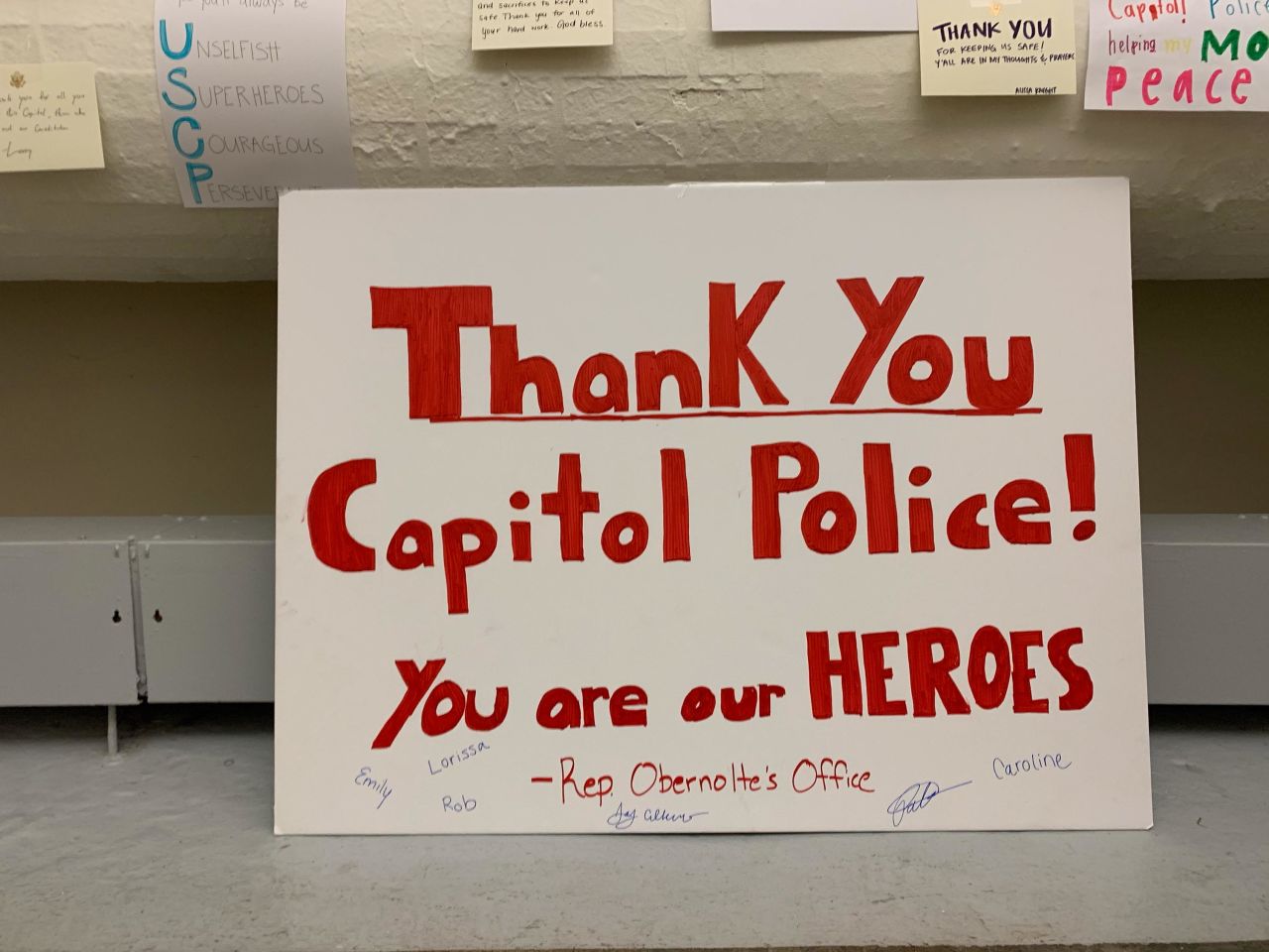 Several congressional offices and staffers write kind words for US Capitol Police Officers.